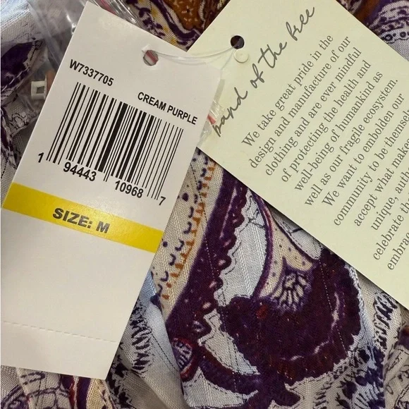 Band of the Free Purple and Orange Paisley Long Sleeve Dress - Picture 3 of 5